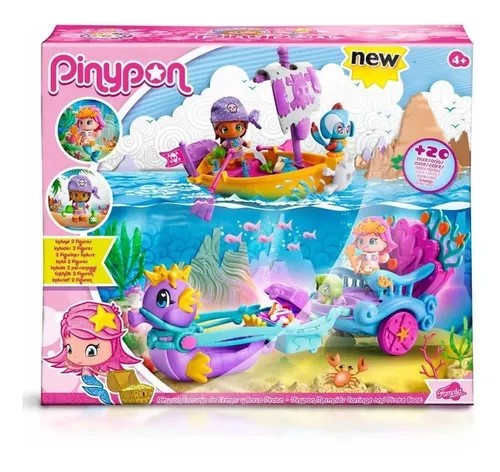 PINYPON CARROZA SIRENA Y BARCO PIRATA